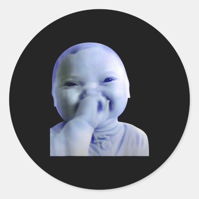 Ai Baby You Swear Meme Funny Laughing Baby Meme Br Classic Round Sticker (Front)