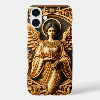 AI Beautiful Woodworked Angel iPhone 16 Plus Case