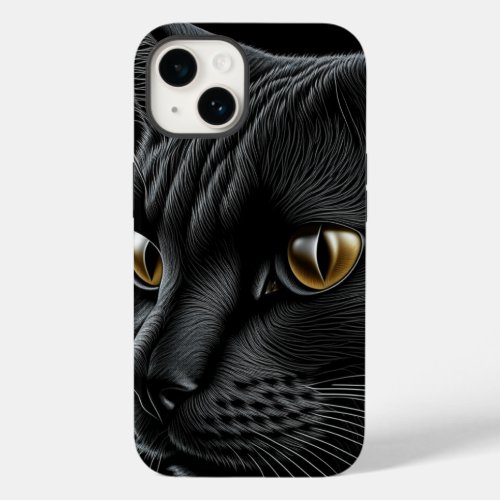 AI Black Cat with Yellow Eyes Case_Mate iPhone 14 Case