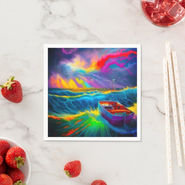 Ai Boat Scene Napkins (Insitu)