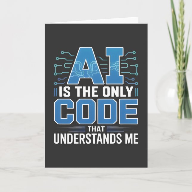 AI Code Graphic – Tech Innovation Design Card (Front)