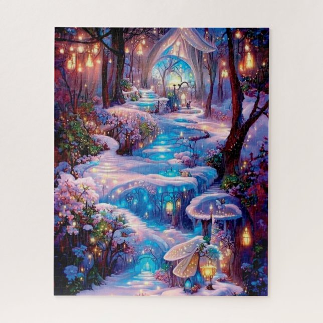AI-created, Winter Fairy Forest Jigsaw Puzzle (Vertical)