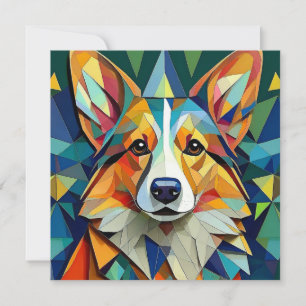 AI Cubism Dog Holiday Card