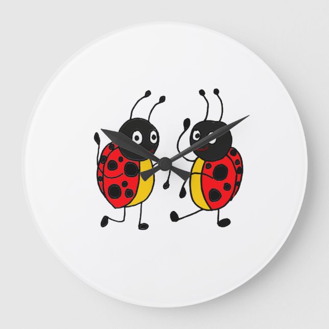 AI- Dancing Ladybugs Wall Clock (Front)