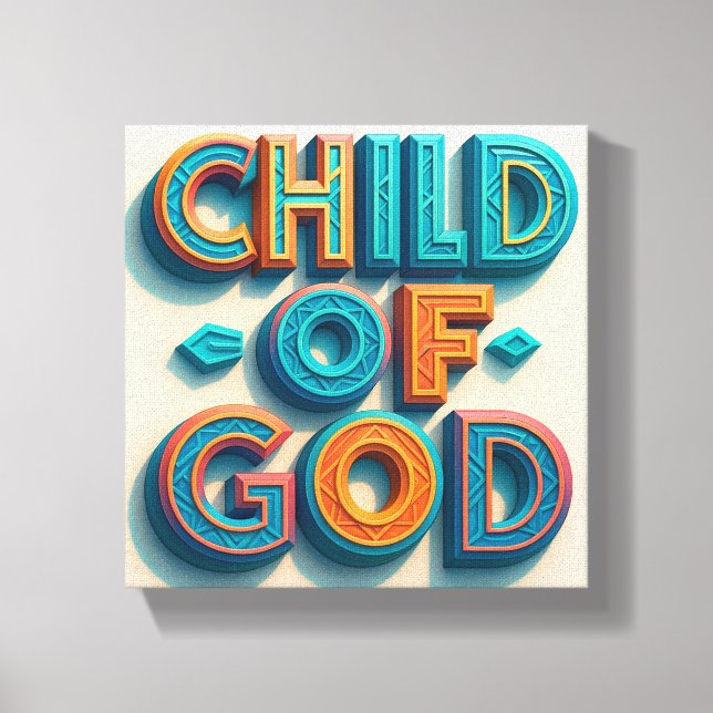 Ai design Child of God Canvas Print Christian Wall (Front)