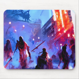 AI Diffusion - Trouble in the City Mouse Pad