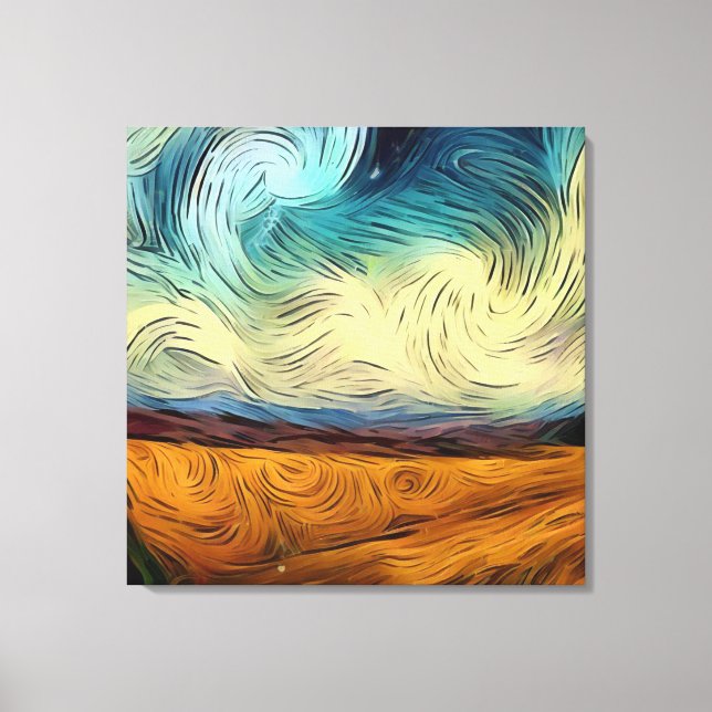 AI Digital Vincent Van Gogh Style Artwork Canvas Print (Front)