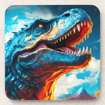 Ai Dinosaur Beverage Coaster by MarblesPictures at Zazzle