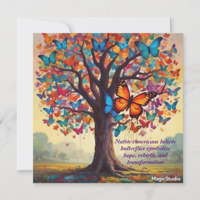 AI Downloadable Butterfly Tree Hope Card (Front)