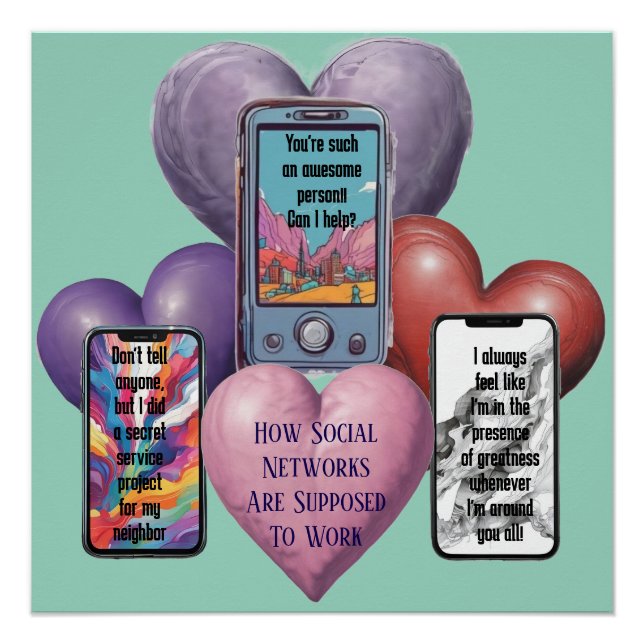 AI Downloadable How Social Networks Work Poster (Front)