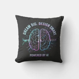 AI Dream Big Pillow–Futuristic Home Decore Throw Pillow
