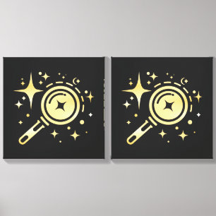 AI emblem Sparkle stars, beacon of the digital era Canvas Photo Tile