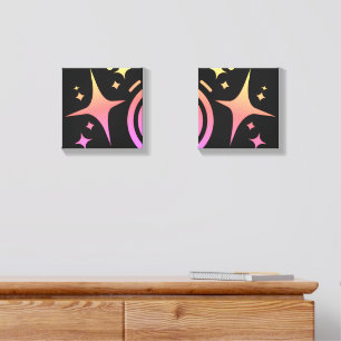 AI emblem Sparkle stars, beacon of the digital era Canvas Photo Tile