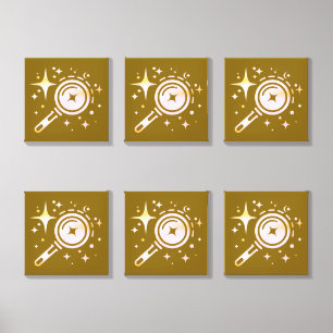 AI emblem Sparkle stars, beacon of the digital era Canvas Photo Tile