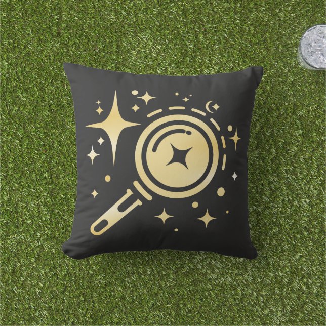 AI emblem Sparkle stars, beacon of the digital era Outdoor Pillow (Grass)