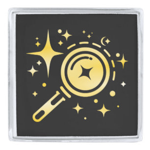 AI emblem Sparkle stars, beacon of the digital era Silver Finish Lapel Pin