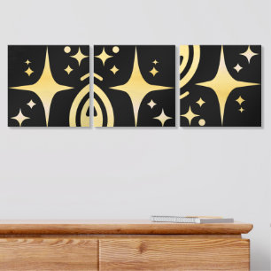 AI emblem Sparkle stars, beacon of the digital era Wood Photo Tile