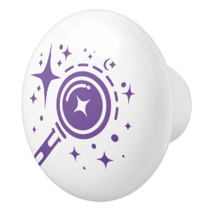 AI emblem Twinkle stars, beacon of the digital age Ceramic Knob
