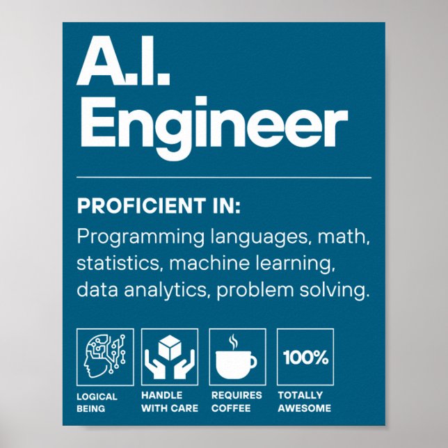 Ai Engineer Funny  Poster (Front)