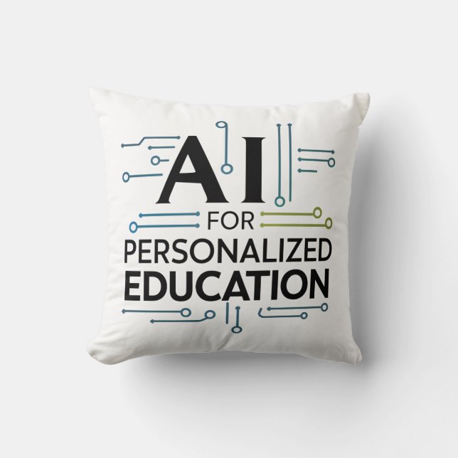 "AI for Personalized Education – Future Learning" Throw Pillow (Front)