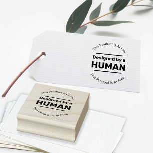 AI-Free Human Design & Creation - Custom Message Rubber Stamp