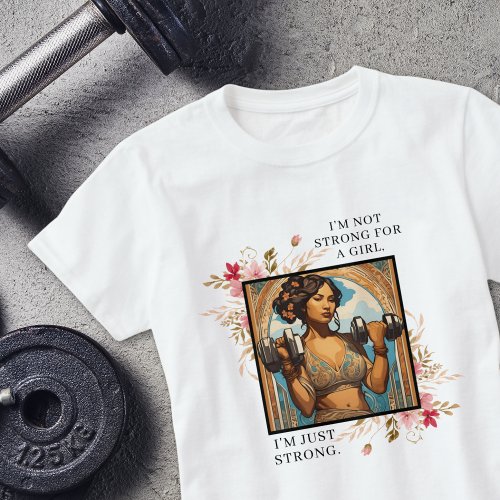 AI GEN Female Weight Lifter Inspirational T_Shirt