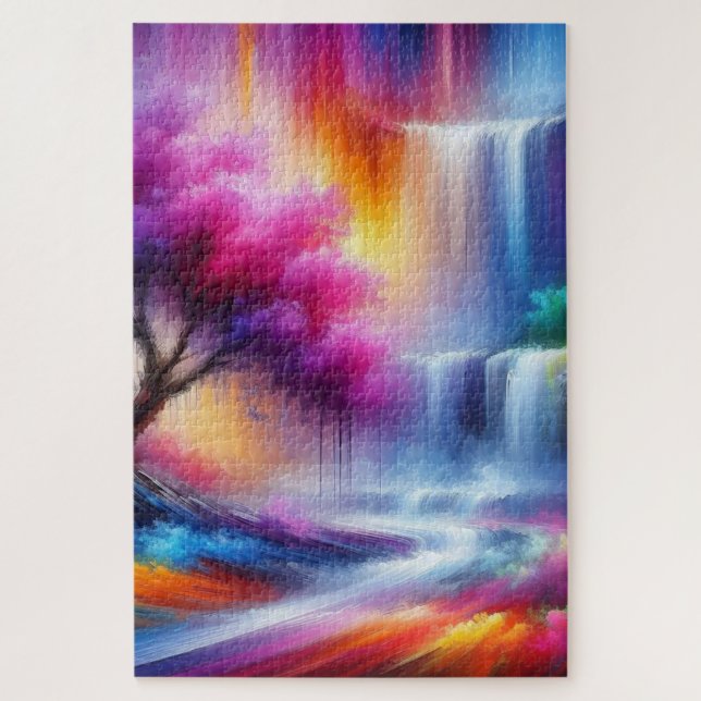 AI Generated Abstract Art Oil Painting Landscape Jigsaw Puzzle (Vertical)