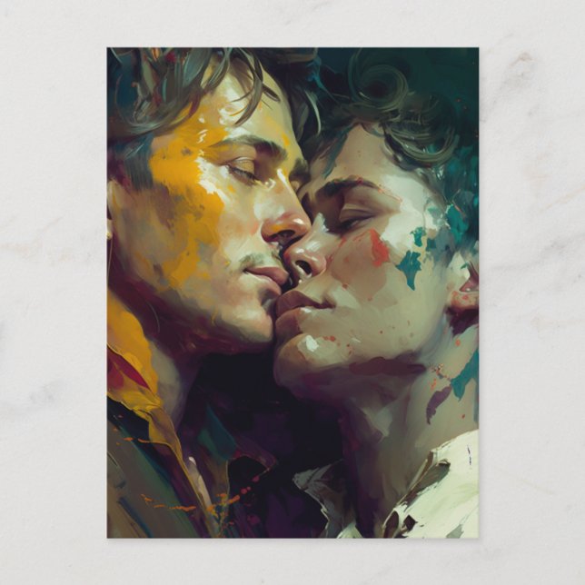 AI generated art of a couple in love Postcard (Front)