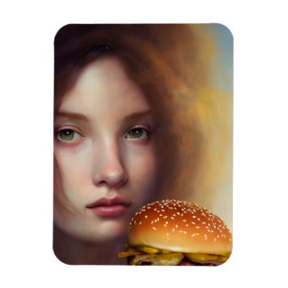 AI generated art of a goddess with a cheeseburger Magnet
