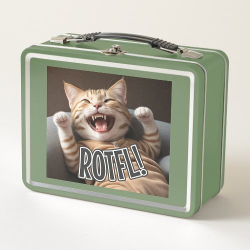 AI_Generated Cat 01 ROTFL Metal Lunch Box