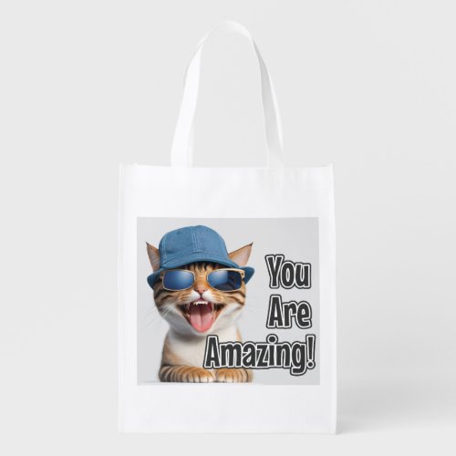 AI_Generated Cat 01 You are amazing Grocery Bag