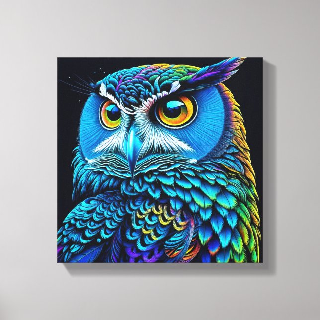 Ai generated Colorful Owl  Canvas Print (Front)