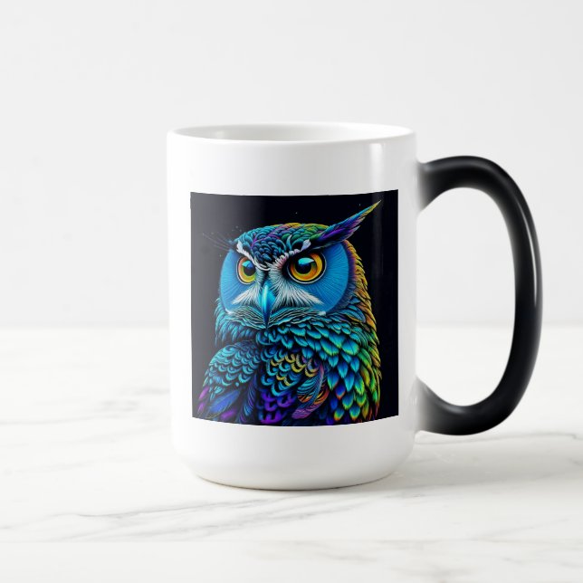 Ai generated Colorful Owl  Color Morph Mug (Right)
