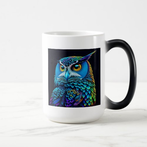 Ai generated Colorful Owl  Magic Mug
