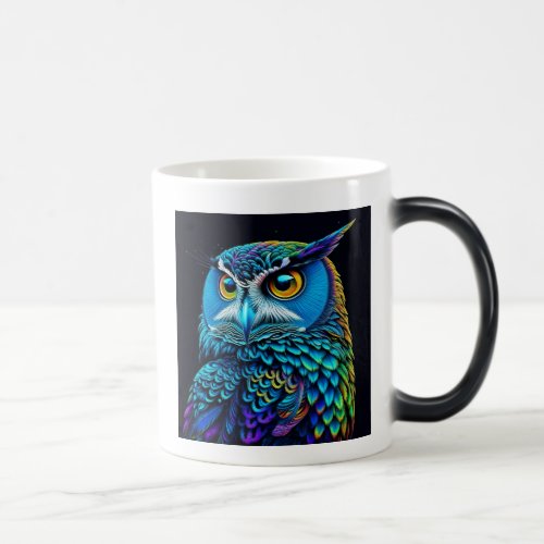 Ai generated Colorful Owl  Magic Mug
