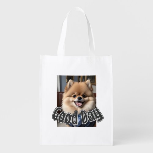 AI_Generated Dog 01 Good day Grocery Bag
