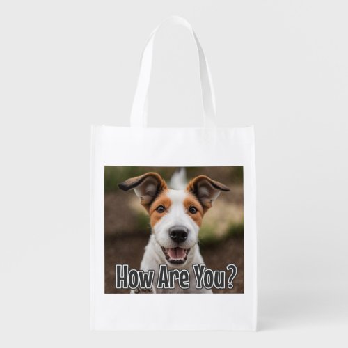AI_Generated Dog 01 How are you Grocery Bag