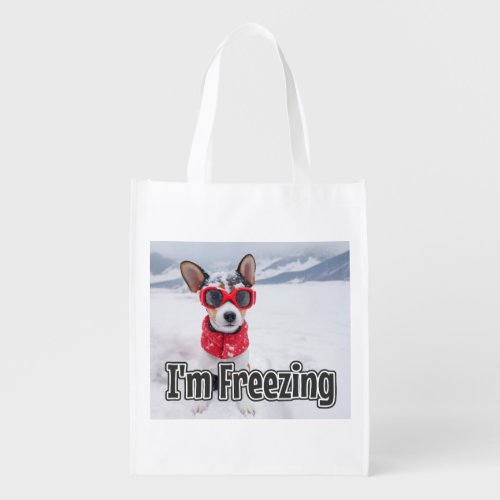 AI_Generated Dog 01 Im freezing Grocery Bag