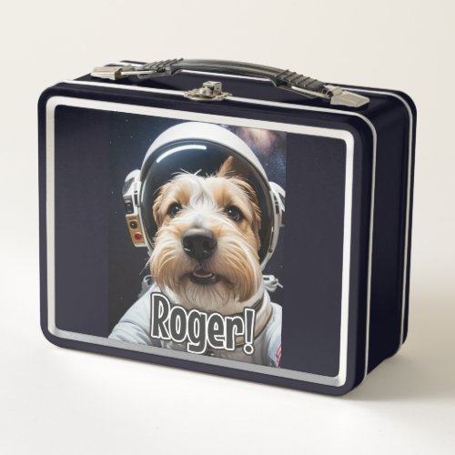 AI_Generated Dog 01 Roger Metal Lunch Box