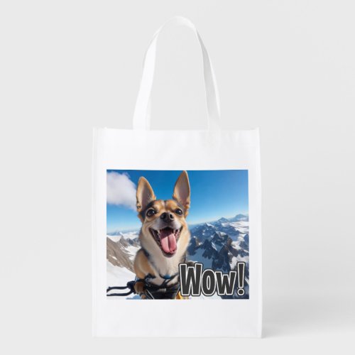 AI_Generated Dog 01 Wow Grocery Bag