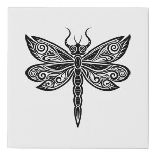 ai generated dragonfly insect faux canvas print