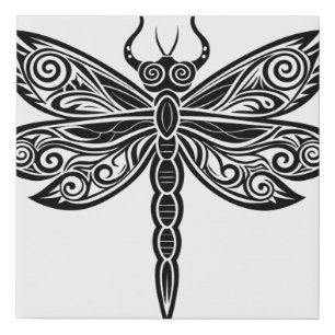 ai generated dragonfly insect faux canvas print