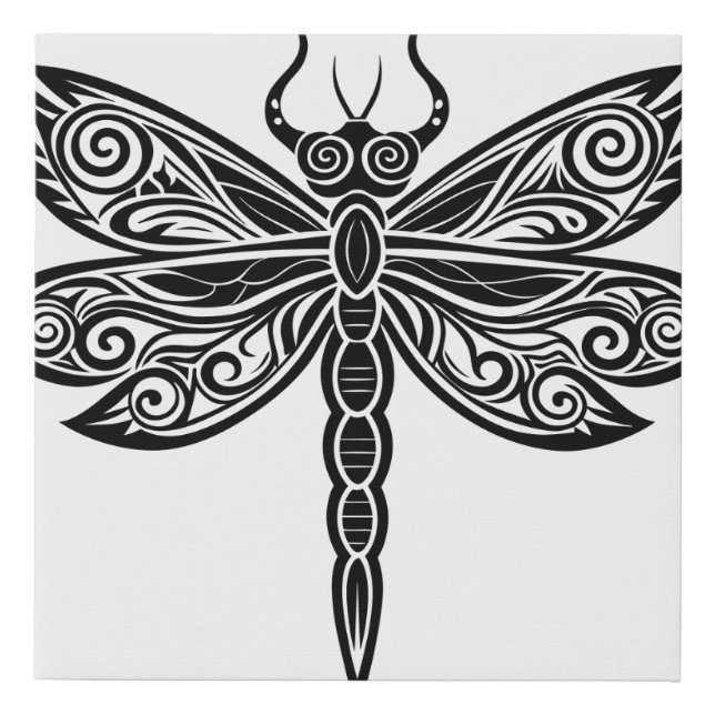 ai generated dragonfly insect faux canvas print (Front)