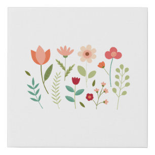 ai generated flowers flora faux canvas print