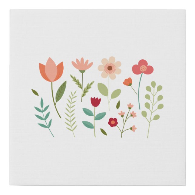 ai generated flowers flora faux canvas print (Front)
