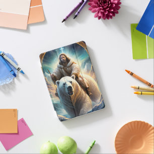 (AI Generated ) Jesus on a polar bear  iPad Mini Cover