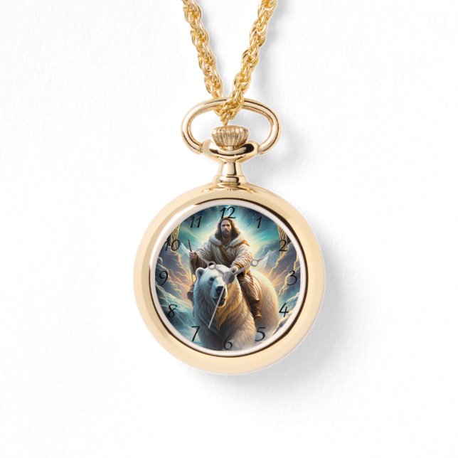 (AI Generated ) Jesus on a polar bear  Watch (Front)