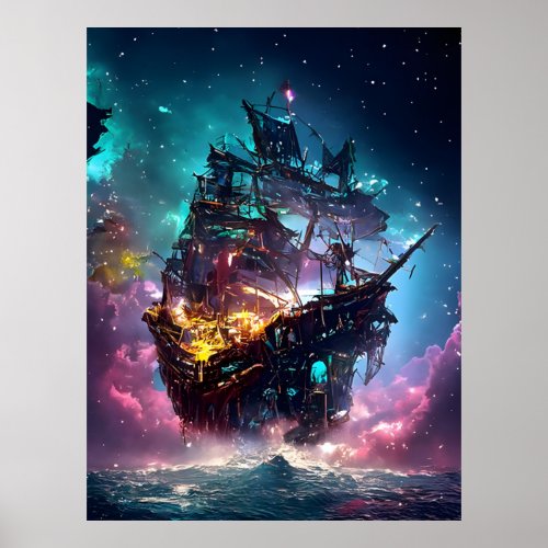 AI Generated Pirate Ship Poster