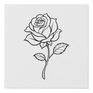 ai generated rose flower faux canvas print