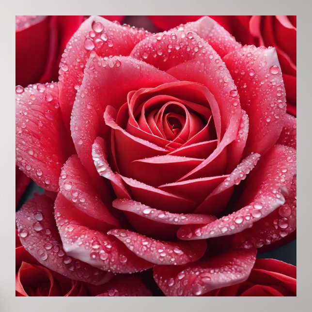 AI-Generated Rose Poster - Unique Art Design (Front)